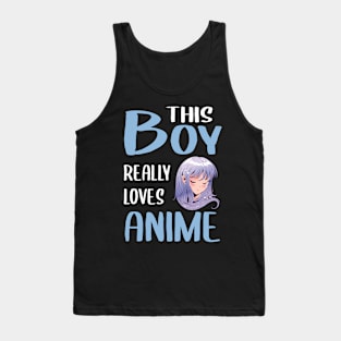 Mens Anime Girl Gift This Boy Really Loves Anime Tank Top